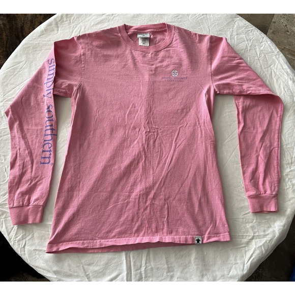 SIMPLY SOUTHERN "Lil Salty but Sweet" Pineapple Pink Small T-shirt Long Sleeve - Picture 2 of 11